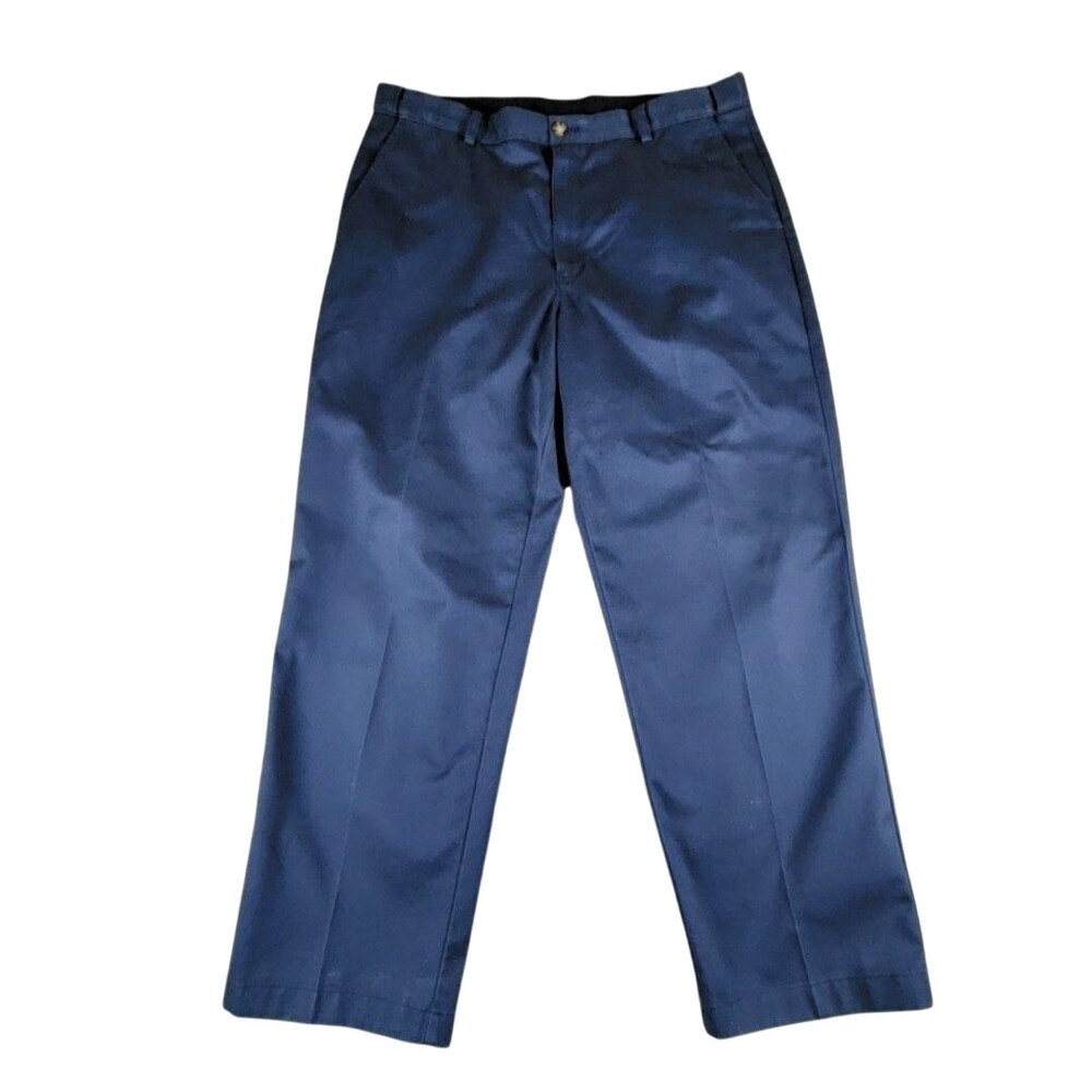 L.L. Bean Pants Mens 38x30 Blue Comfort Waist Chino Cotton Casual Relaxed Fit